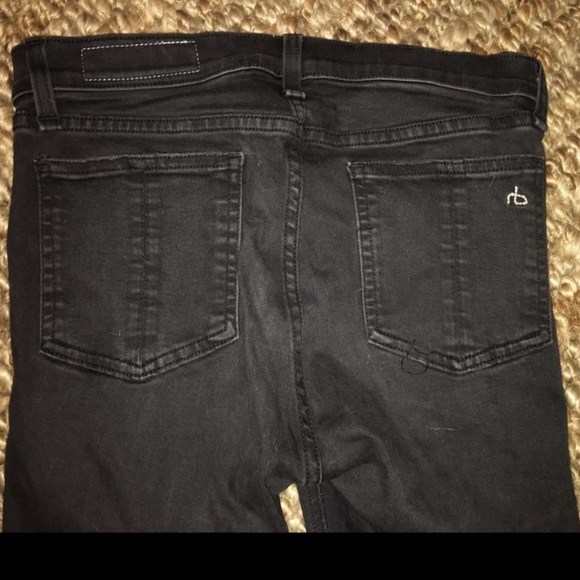 RAG & BONE HIGH RISE LEGGING STRETCH BLACK JEANS - Picture 2 of 4